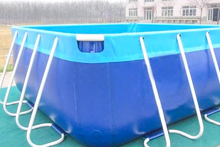 Utomhus stora stålramar PVC swimmingpool PVC poolduk